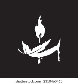 cannabis and fire logo vector design