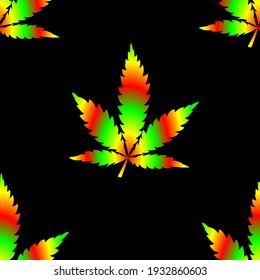 colores de marca de cannabis, patrón sin costuras, ilustración vectorial