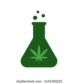 Cannabis flask vector icon on white background