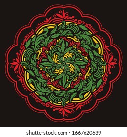 Cannabis floral mandala vector pattern