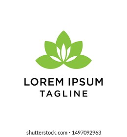 cannabis with flower logo design vector