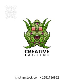 Cannabis-Blume, Zeichendesign-Vektorgrafik 