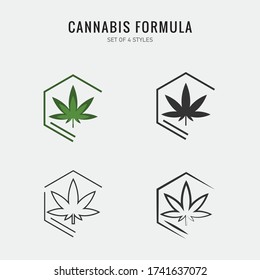 cannabis formula vector icon marujuana weed for medical purpose