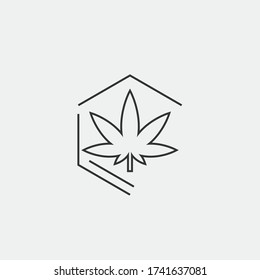 ícono vector de fórmula de cannabis maleza marujuana para uso médico