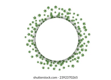 Cannabis Frame featuring cannabis leaves, perfect for designs in the medical, culinary, or cannabis industry. Vector illustration.