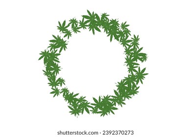 Cannabis Frame featuring cannabis leaves, perfect for designs in the medical, culinary, or cannabis industry. Vector illustration.