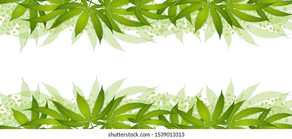 Cannabis frame on a light background. EPS10 vector illustration.