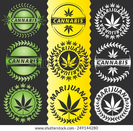 cannabis ganja marijuana leaf design symbol