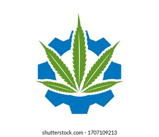 Cannabis Gear logo design vector template. Creative Cannabis on white background