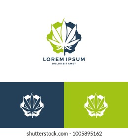 cannabis gear mechanic logo vector download