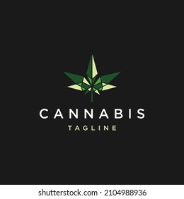 Cannabis geometric logo vector icon design template