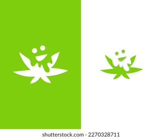 Cannabis with Ghost modern business logo design template