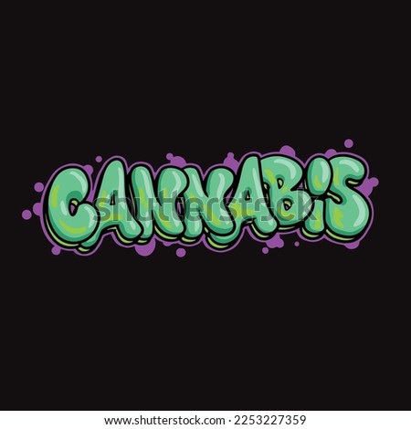 cannabis graffiti vector font word street art weed vector tagging