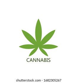 Cannabis green geometric logo. Vectot eps10