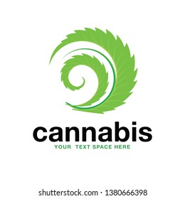 Cannabis green leaf logo, vector illustration.
