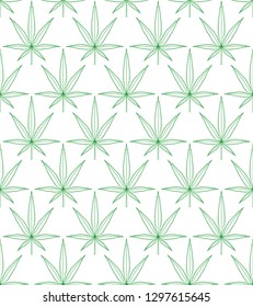 Cannabis green leaf seamless pattern