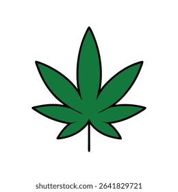 A cannabis green leaf vector art illustration