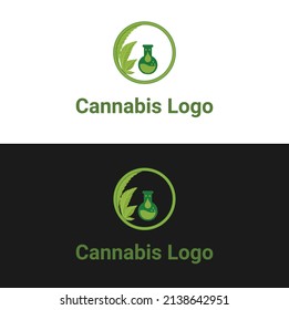 Cannabis-grüne Logo-Vorlage, Vektorgrafik