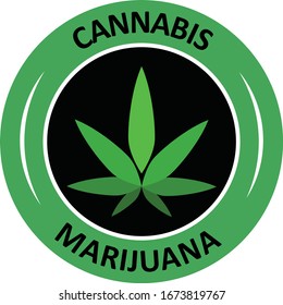 Diseño de vectores con logotipo verde de cannabis