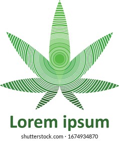 Diseño de vectores con logotipo verde de cannabis