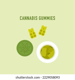 Los gomis de Cannabis miran arriba. Ilustración del vector