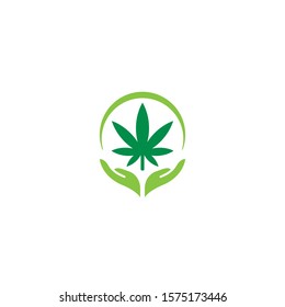 Cannabis Hands Logo Icon Design Stock Vector (Royalty Free) 1575173446 ...