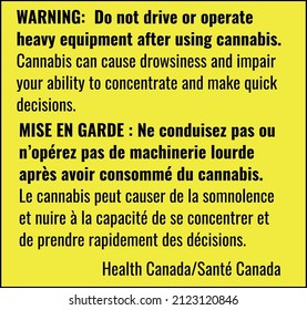 Cannabis Health Warning Messages Vector