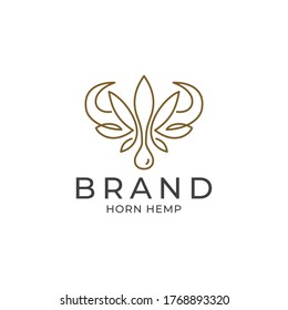 Cannabis or Hemp Brand logo with horn shape