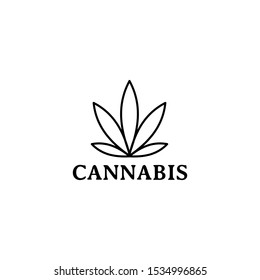 Cannabis hemp leaf logo icon design vector template