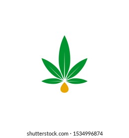 Cannabis hemp leaf logo icon design vector template