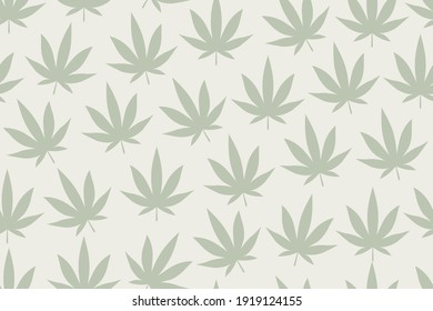 Cannabis hemp leafs pattern. Repetitive vector illustration of green cannabis leafs. EPS 10.