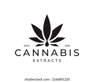 Cannabis Hemp Logo Design Vector Template.Medical Cannabis Oil Logos