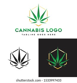 Cannabis Hemp Logo Icon Vector