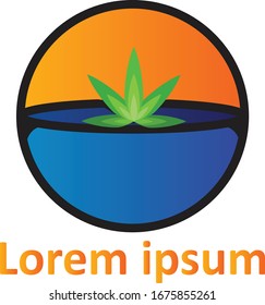 Diseño de vectores con el logotipo del cáñamo de Cannabis