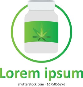 Diseño de vectores con el logotipo del cáñamo de Cannabis