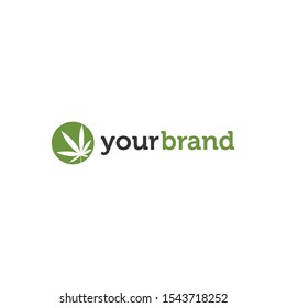 cannabis hemp marijuana leaf logo template