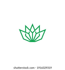 diseño del logo del vector de forma aguda de cannabis o cáñamo