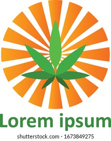 Diseño de vectores con logotipo de hierba de cannabis