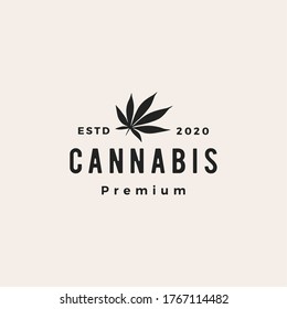 cannabis hipster vintage logo vector icon illustration	
