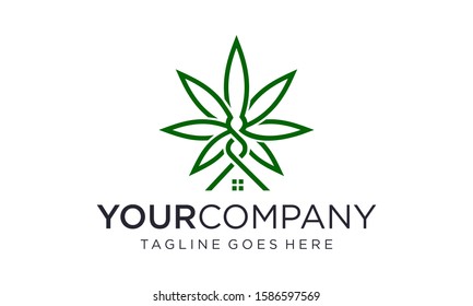 Nature Cannabis Leaf Logo Template Stock Vector (Royalty Free) 1474888058