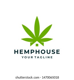 Cannabis house logo and icon design vector.