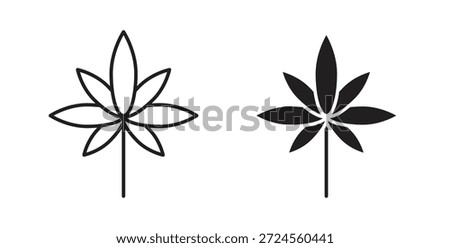 Cannabis icon in doodle and stroke style.