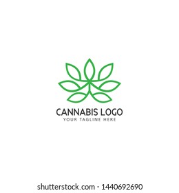 cannabis icon or Hemp leaf logo template vector