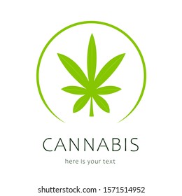 Cannabis Icon. Leaf of marijuana in a flat style. Vector.
