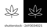 Cannabis icon. Line with editable stroke.
