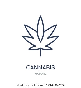 Cannabis icon. Cannabis linear symbol design from Nature collection. Simple outline element vector illustration on white background.