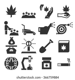 cannabis icon set