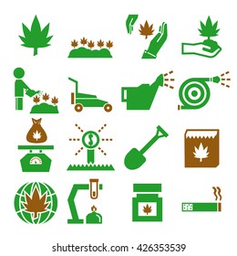 cannabis icon set
