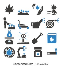 cannabis icon set