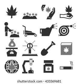 cannabis icon set